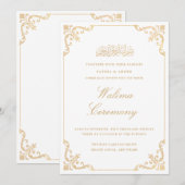 Invitation Cadre rococo classique Cérémonie Walima écriture d (Devant / Derrière)