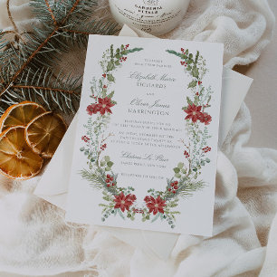 Invitation Cadre romantique de verdure d'hiver Mariage