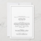 Invitation Cadre romantique Monogramme Noir Tout en un Mariag (Dos)