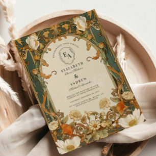 Invitation Cadre romantique Orné Mariage de verdure