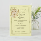 Invitation Cadre rose - Mariage jaune céleste (Debout devant)