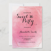 Invitation Cadre rose rose aquarelle douce 16 (Devant)