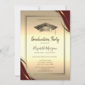 Invitation Cadre rouge chic, Diplôme d'or de la casquette d'é (Devant)