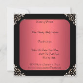 Invitation Cadre rouge et noir Fête d'anniversaire 30 ans (Dos)