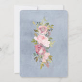 Invitation cadre rustique rose bordeaux première communion fl (Dos)