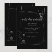Invitation Cadre Silver Trendy Cinquante Et Fabuleux Annivers (Devant / Derrière)