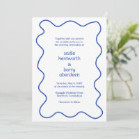 Cadre simple Cobalt Blue Squiger Mariage moderne