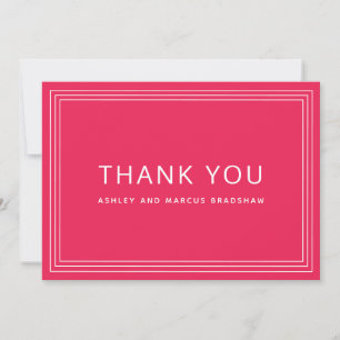 Invitation Cadre simple Gras Coral Rose Merci