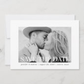Invitation Cadre Simple Style Blanc Photo Save The Date (Devant)