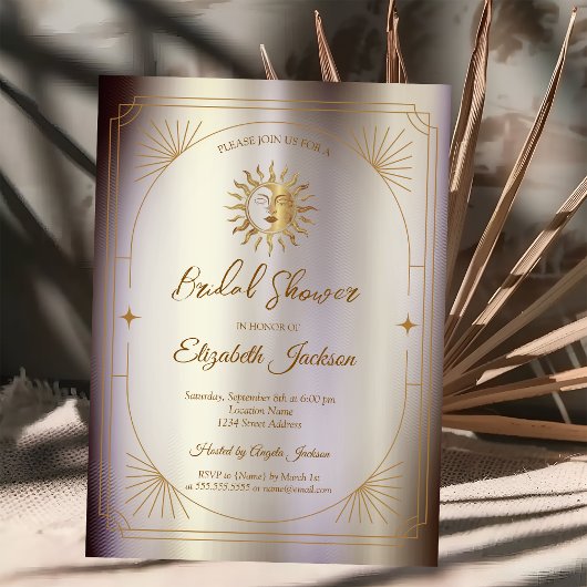 Invitation Cadre Soleil Céleste Magique