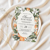 Invitation Cadre tendance Orange Fleurs & Leaf Beauté