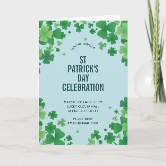 Invitation cadre trèfle minimaliste (Devant)