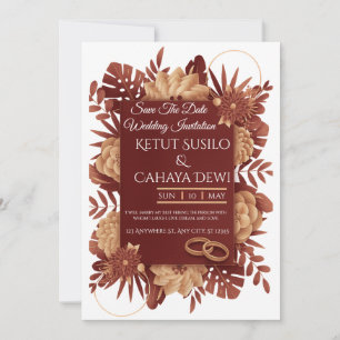Invitation Cadre union or rose de Bourgogne