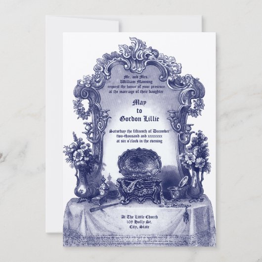 Invitation Cadre Vanity Style Rococo baroque (Devant)