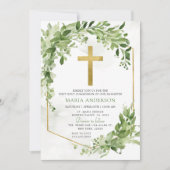 Invitation Cadre verdoyant Première Communion sainte (Devant)