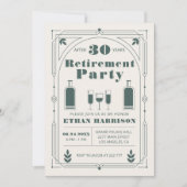 Invitation Cadre Vert Art Déco (Devant)