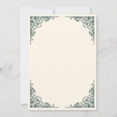 Invitation Cadre vert Crème ornée Islam Mariage musulman (Dos)