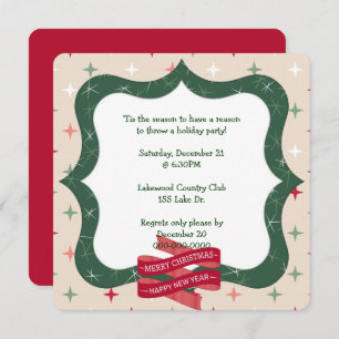 Invitation Cadre vert de vacances pour la fête