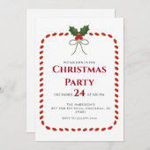 Invitation Cadre vert Dîner de Noël (Devant / Derrière)