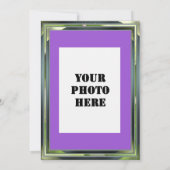 Invitation Cadre vert métal violet Dîner Casquette Graduation (Dos)