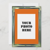 Invitation Cadre vert métallique Orange Dîner Casquette Gradu (Dos)