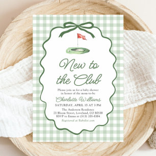 Invitation Cadre Vert Sauge Golf Nouveau au Club Baby Shower