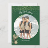 Invitation Cadre vert une photo Joyeux Noël (Devant)