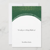 Invitation Cadre vert une photo Joyeux Noël (Dos)