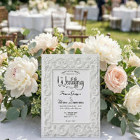 Cadre victorien filigrané Élégant mariage blanc