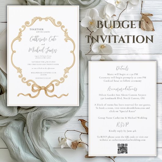 Invitation Cadre Vintage Budget Mariage élégant