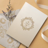 Invitation Cadre Vintage de luxe Monogramme Mariage islamique