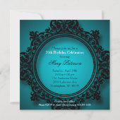 Invitation Cadre vintage en Bleu - 70e anniversaire (Dos)