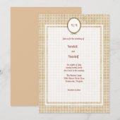 Invitation Cadre vintage et carreaux (Devant / Derrière)