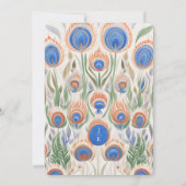 Invitation Cadre Vintage Peacock | Mariage de monogramme (Dos)