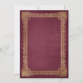 Invitation Cadre Vintage Rouge Or Mariage (Dos)