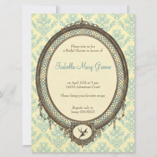 Invitation Cadre vintage sur la Fête de la mariée de motif de