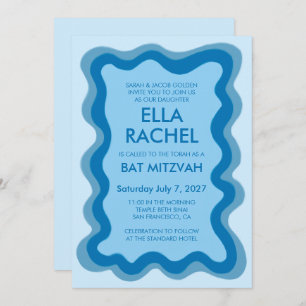 Invitation Cadre Wavy Frame Moderne Chic Bat mitzvah de barre