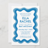 Invitation Cadre Wavy Frame Moderne Chic Bat mitzvah de barre (Devant)