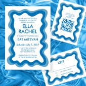 Invitation Cadre Wavy Frame Moderne Chic Bat mitzvah de barre
