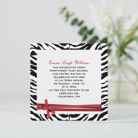 Invitation Cadre Zebra Graduation (Debout devant)