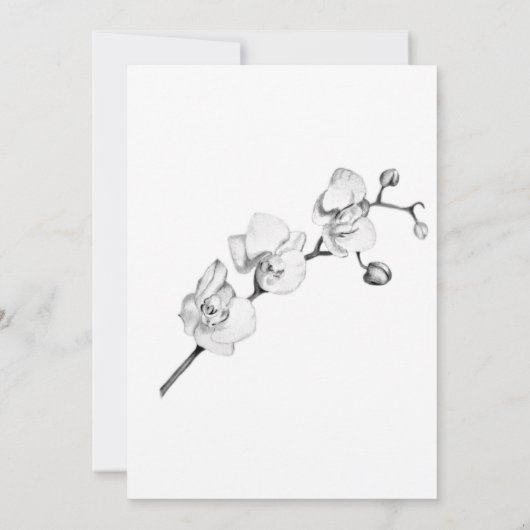 Invitation Cadres classiques Mariage d'orchidées blanches Enr (Dos)