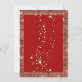 Invitation Cadres de balles de Noël Gold Sequins Rouge Noël (Dos)