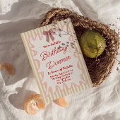 Invitation Cadres de Bow Peint à la main rayures Anniversaire