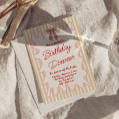 Invitation Cadres de Bow Peint à la main rayures Anniversaire