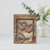 Invitation Cadres de brindilles de mariage occidental, bottes (Debout devant)