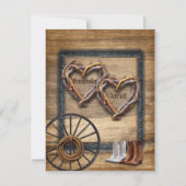 Invitation Cadres de brindilles de mariage occidental, bottes (Devant)