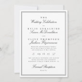 Invitation Cadres de mariage classiques noir et blanc formels (Devant)