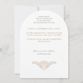 Invitation Cadres de Roses Blanches Monogrammes Mariage catho (Dos)