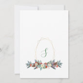 Invitation Cadres d'hiver or floral wreath Noël mariage (Dos)