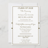 Invitation Cadres d'or classique - Photo Graduation Invitatio (Dos)
